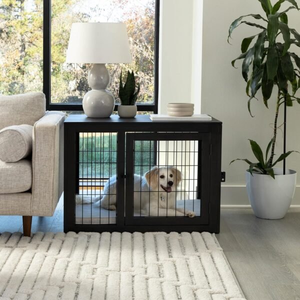 Furniture-Style Dog Crate – Black - Image 3
